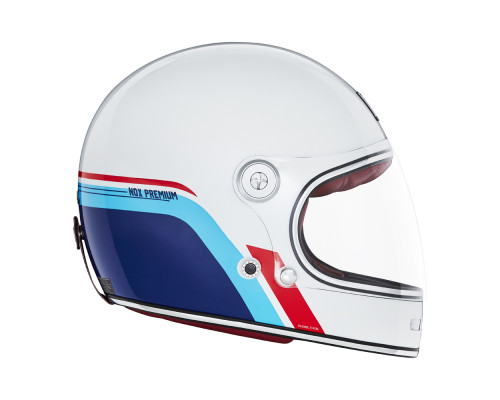 Nox premium інтегральний helmet (full face) revenge strobe колір білий/синій/червоний глянець розмір m