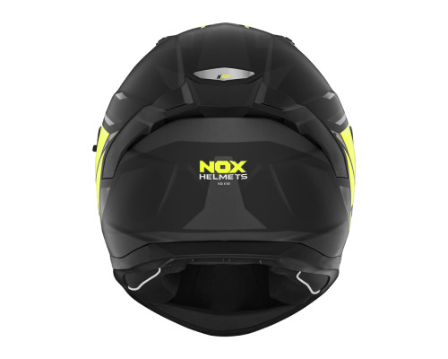 Цілісний шолом nox promotion (повний) з забралом n401 xeno чорний/жовтий fluoресцентний матовий розмір xl