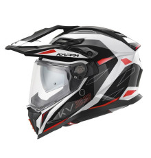 Kappa 2024/12 kv33 graphic wizard enduro подвійний шолом для бездоріжжя з козирком і забралом колір чорний білий червоний розмір 54 / xs (ece approval 22r06)