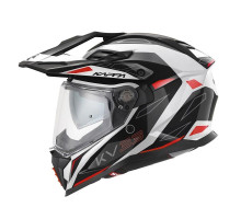 Kappa 2024/12 kv33 graphic wizard enduro подвійний шолом для бездоріжжя з козирком і забралом колір чорний білий червоний розмір 56 / s (ece approval 22r06)