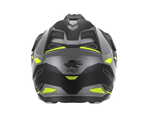 Kappa 2024/12 kv33 graphic wizard enduro подвійний шолом для бездоріжжя з козирком і забралом чорний сірий жовтий fluoресцентний матовий розмір 63 / xxl (ece approval 22r06)