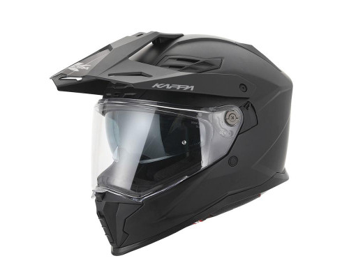 Kappa 2024/12 kv33 solid enduro подвійний шолом для бездоріжжя з лобовим склом і козирком колір матовий чорний розмір 54 / xs (ece approval 22r06)