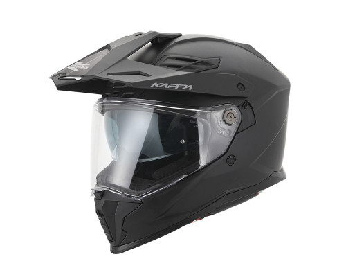 Kappa 2024/12 kv33 solid enduro подвійний шолом для бездоріжжя з лобовим склом і козирком колір матовий чорний розмір 56 / s (ece approval 22r06)