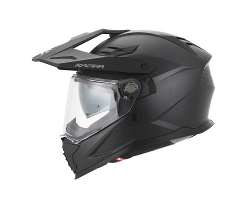 Kappa 2024/12 kv33 solid enduro подвійний шолом для бездоріжжя з лобовим склом і козирком колір матовий чорний розмір 56 / s (ece approval 22r06)