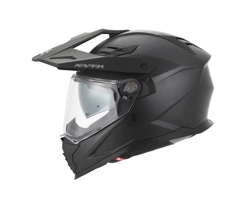 Kappa 2024/12 kv33 solid enduro подвійний шолом для бездоріжжя з лобовим склом і козирком колір матовий чорний розмір 58 / м (ece approval 22r06)