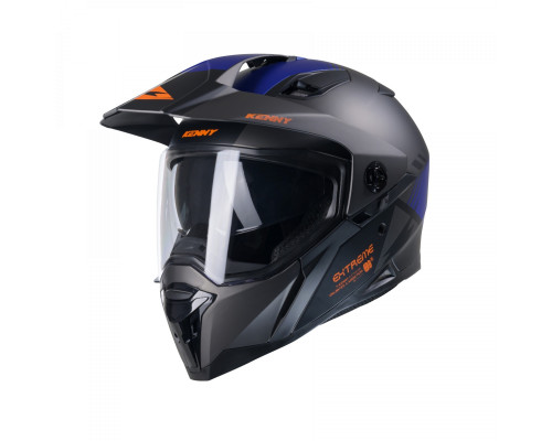Kenny racing шолом подвійний пригодницький модель extreme graphic gunmetal матовий колір чорний/сірий/синій розмір l (59 - 60 см)