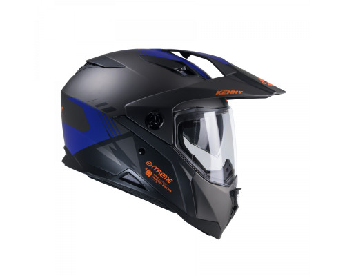 Kenny racing шолом подвійний пригодницький модель extreme graphic gunmetal матовий колір чорний/сірий/синій розмір xl (61 - 62 см)