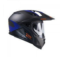 Kenny racing шолом подвійний пригодницький модель extreme graphic gunmetal матовий колір чорний/сірий/синій розмір xs (53 - 54 см)