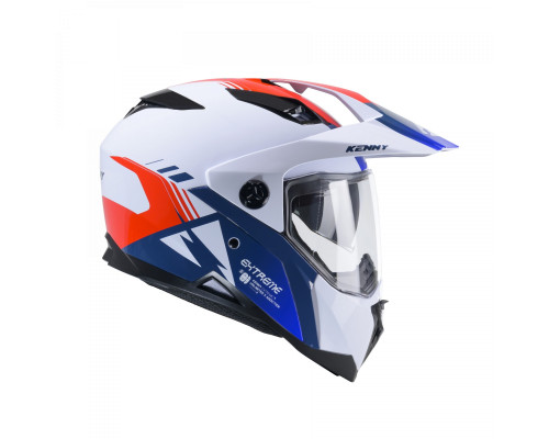 Kenny racing шолом подвійний пригодницький модель extreme graphic patriot колір білий/синій/червоний розмір l ( 59 - 60 см )