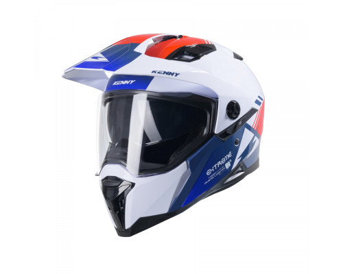Kenny racing шолом подвійний пригодницький модель extreme graphic patriot колір білий/синій/червоний розмір s ( 55 - 56 см )