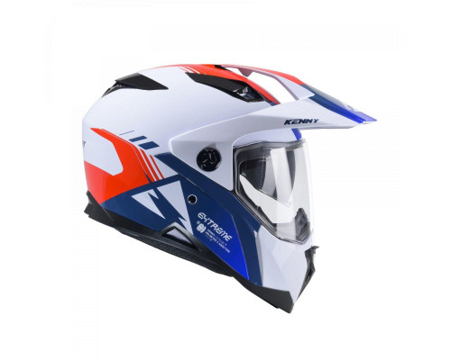 Kenny racing шолом подвійний пригодницький модель extreme graphic patriot колір білий/синій/червоний розмір xs (53 - 54 см)