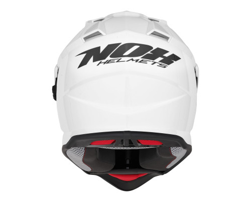 Nox offroad / trail duosport (dual) n312 суцільний шолом з козирком і забралом колір глянцевий білий розмір m