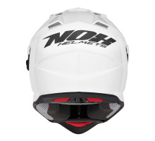 Nox offroad / trail duosport (dual) n312 суцільний шолом з козирком і забралом колір глянцевий білий розмір m