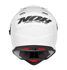 Nox offroad / trail duosport (dual) n312 суцільний шолом з козирком і забралом колір глянцевий білий розмір m