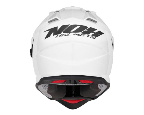 Nox offroad / trail duosport (dual) n312 суцільний шолом з козирком і забралом колір глянцевий білий розмір xl