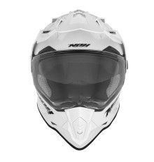 Nox offroad / trail duosport (dual) n312 суцільний шолом з козирком і забралом колір глянцевий білий розмір xs