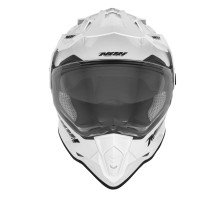 Nox offroad / trail duosport (dual) n312 суцільний шолом з козирком і забралом колір глянцевий білий розмір xs