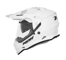 Nox offroad / trail duosport (dual) n312 суцільний шолом з козирком і забралом колір глянцевий білий розмір xxl