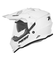 Nox offroad / trail duosport (dual) n312 суцільний шолом з козирком і забралом колір глянцевий білий розмір xxl