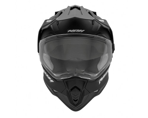 Nox offroad / trail duosport (dual) n312 суцільний шолом з козирком і забралом колір матовий чорний розмір m
