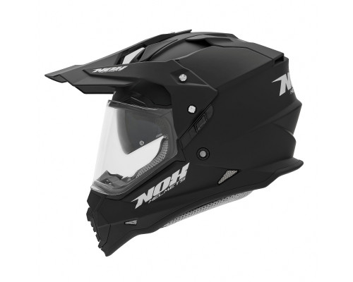 Nox offroad / trail duosport (dual) n312 суцільний шолом з козирком і забралом колір матовий чорний розмір xxl