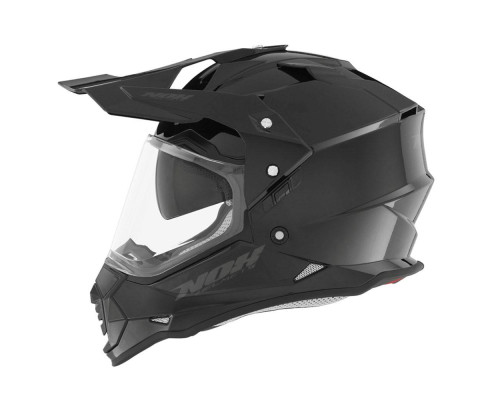 Nox offroad / trail duosport (dual) n312 суцільний шолом з козирком і забралом колір глянцевий чорний розмір m