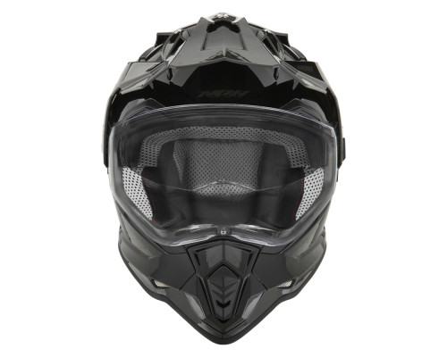 Nox offroad / trail duosport (dual) n312 суцільний шолом з козирком і забралом колір глянцевий чорний розмір xxl