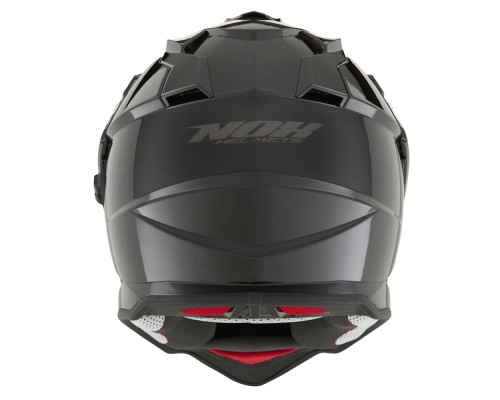 Nox offroad / trail duosport (dual) n312 суцільний шолом з козирком і забралом колір глянцевий чорний розмір xxl