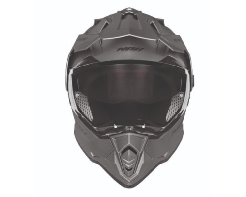 Nox offroad / trail duosport (dual) n312 суцільний шолом з козирком і забралом колір титановий матовий розмір m