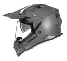 Nox offroad / trail duosport (dual) n312 суцільний шолом з козирком і забралом колір титановий матовий розмір m