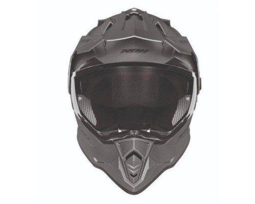 Nox offroad / trail duosport (dual) n312 суцільний шолом з козирком і забралом колір титановий матовий розмір xl