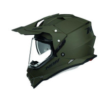 Шолом nox offroad / trail duosport (dual) n312 суцільний з козирком і забралом матовий зелений (хакі) розмір xl