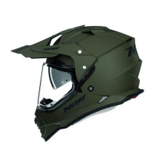 Шолом nox offroad / trail duosport (dual) n312 суцільний з козирком і забралом матовий зелений (хакі) розмір xxl