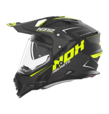 Nox offroad / trail duosport (dual) n312 шолом з забралом і козирком чорний/жовтий fluoресцентний мат розмір xs