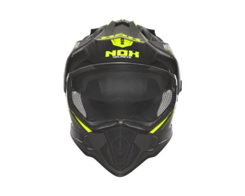 Шолом nox offroad / trail duosport (dual) n312 паровий з козирком і забралом чорний/жовтий fluoресцентний матовий розмір xxl