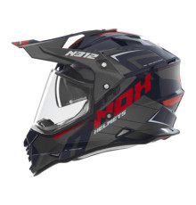 Шолом nox offroad / trail duosport (подвійний) n312 vapor з лінзами та козирком синій/чорний/червоний розмір s