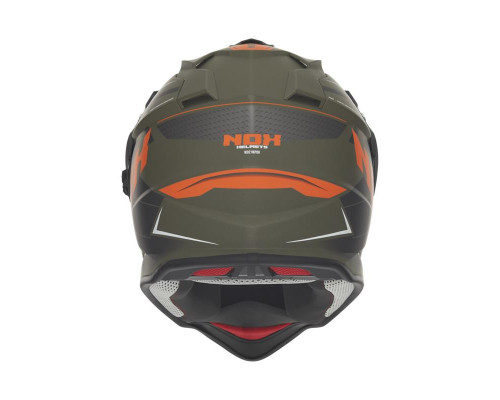 Nox offroad / trail duosport (dual) n312 протигазовий шолом з козирком і забралом помаранчевий/хакі/матовий сірий розмір s