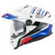 Шолом скорпіон подвійний enduro / adventure adf-9000 air desert white/blue/red колір білий/синій/червоний розмір m