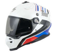 Шолом скорпіон подвійний enduro / adventure adf-9000 air desert white/blue/red колір білий/синій/червоний розмір m