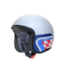 Шолом caberg open jet модель freeride x daytona колір білий/синій/червоний матовий розмір l (козирок в комплекті)