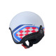 Шолом caberg open jet модель freeride x daytona колір білий/синій/червоний матовий розмір l (козирок в комплекті)