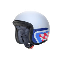 Шолом caberg open jet модель freeride x daytona колір білий/синій/червоний матовий розмір l (козирок в комплекті)
