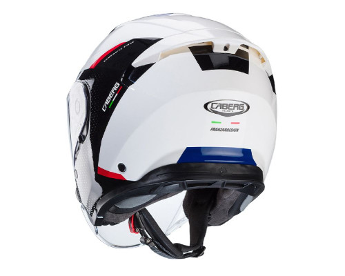 Відкритий реактивний шолом caberg flyon ii boss колір білий/чорний/червоний/синій розмір m
