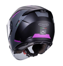 Відкритий реактивний шолом caberg flyon ii boss колір матовий чорний/сірий/фуксія (інтенсивний рожевий відтінок) розмір xs