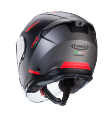 Відкритий шолом caberg jet flyon ii boss колір чорний/сірий/червоний матовий розмір l