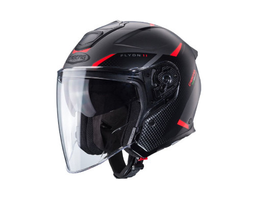 Відкритий шолом caberg jet flyon ii boss колір чорний/сірий/червоний матовий розмір xl