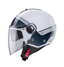 Відкритий реактивний шолом caberg з козирком модель riviera v4 elite колір білий/зелений/червоний (італія) розмір s