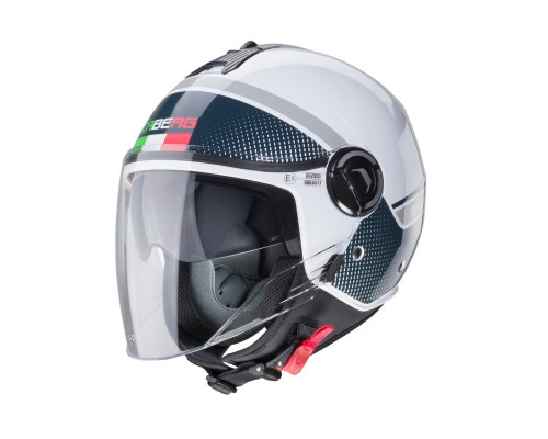 Відкритий реактивний шолом caberg з козирком модель riviera v4 elite колір білий/зелений/червоний (італія) розмір s