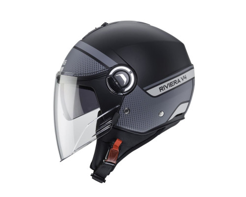Відкритий реактивний шолом caberg з козирком модель riviera v4 elite колір матовий чорний/сірий розмір xxl