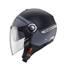 Відкритий реактивний шолом caberg з козирком модель riviera v4 elite колір матовий чорний/сірий розмір xxl